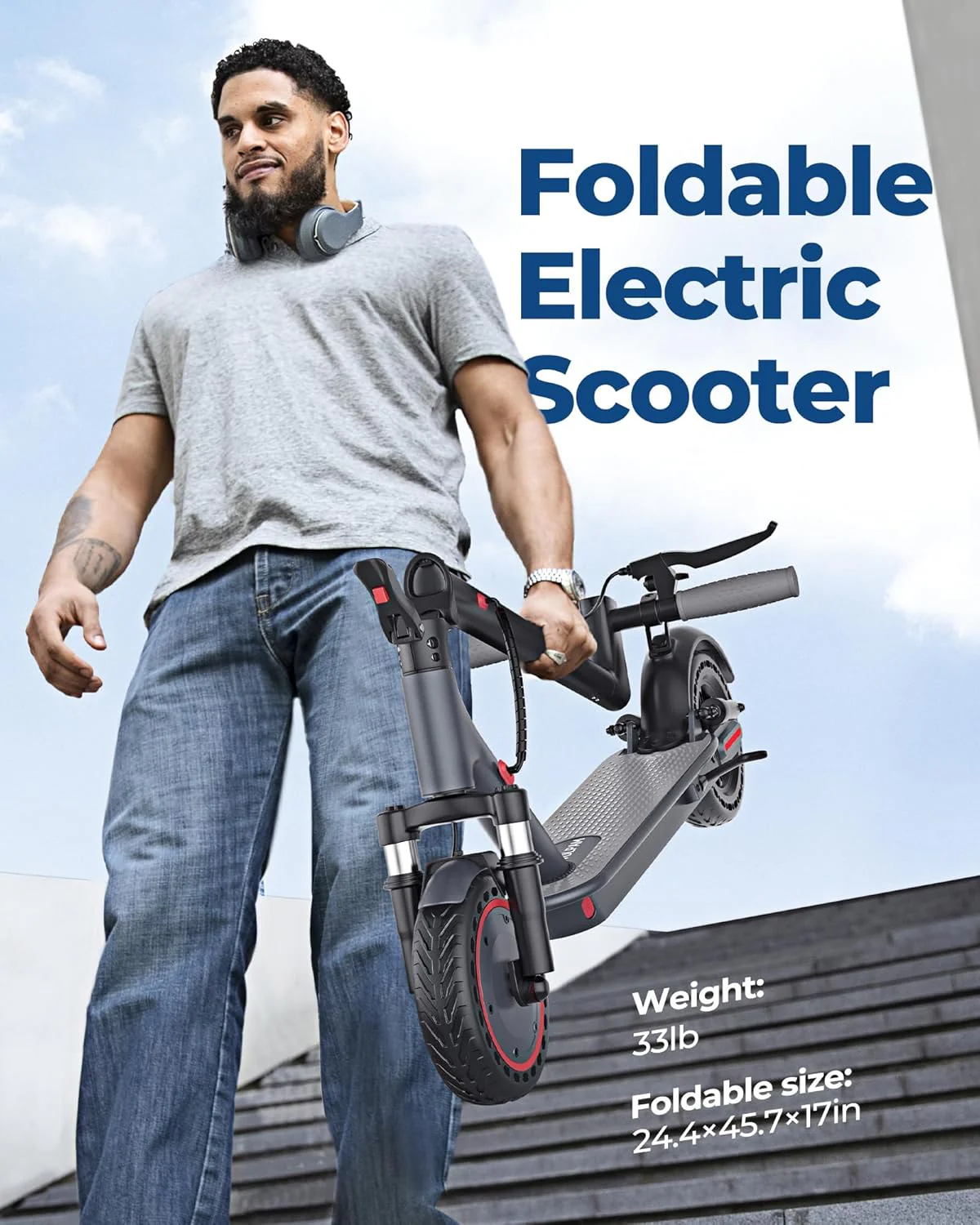 Electric Scooter Powerful Motor Dual Braking