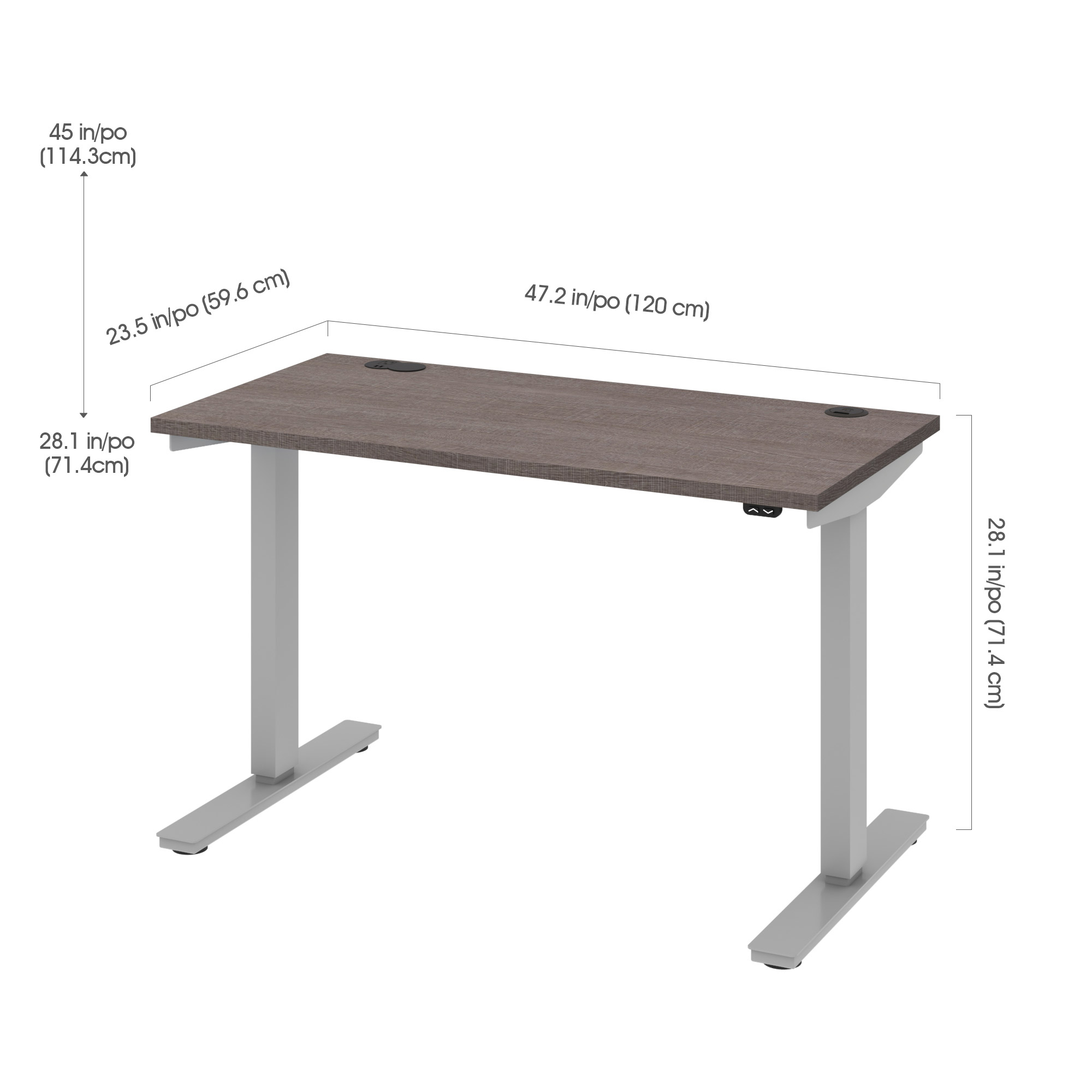 Bestar Upstand 24" x 48" Adjustable Height Desk