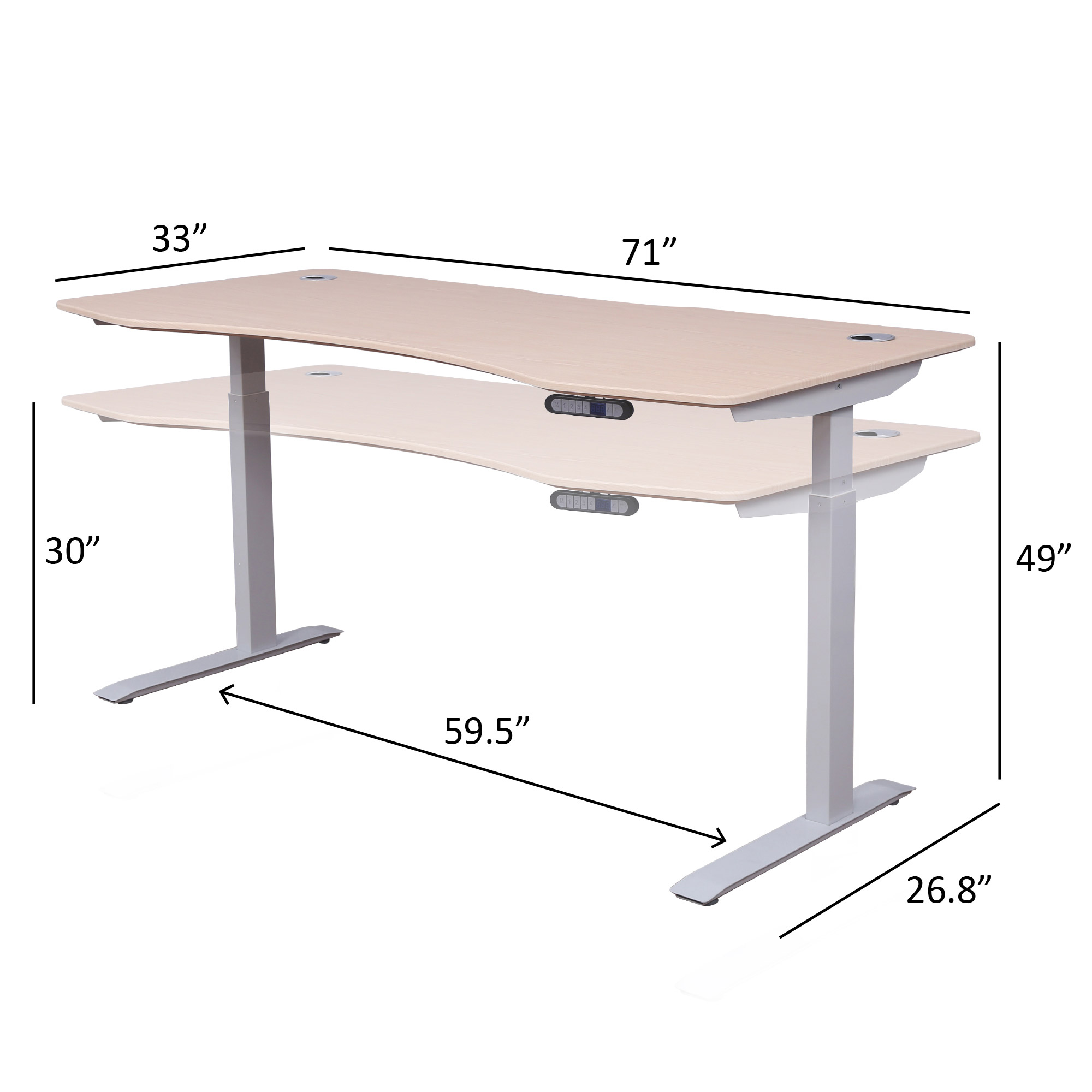 ApexDesk Elite Series 71" x 33" Height Adjustable Desk