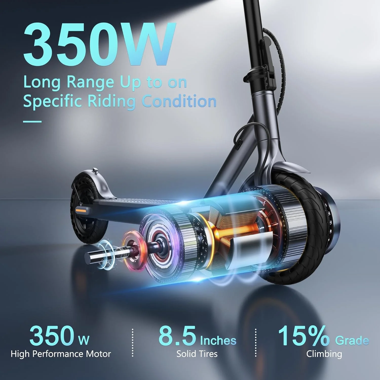 Electric Scooter Powerful Motor Dual Braking