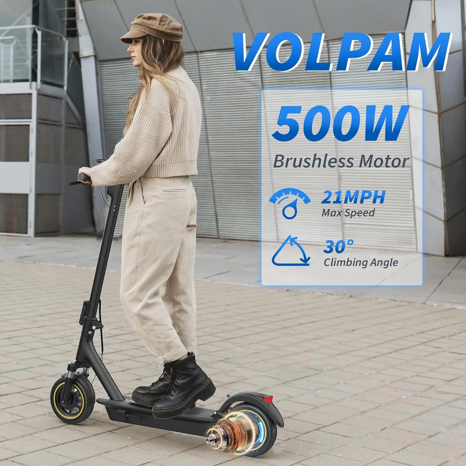 Electric Scooter Powerful Motor Dual Braking