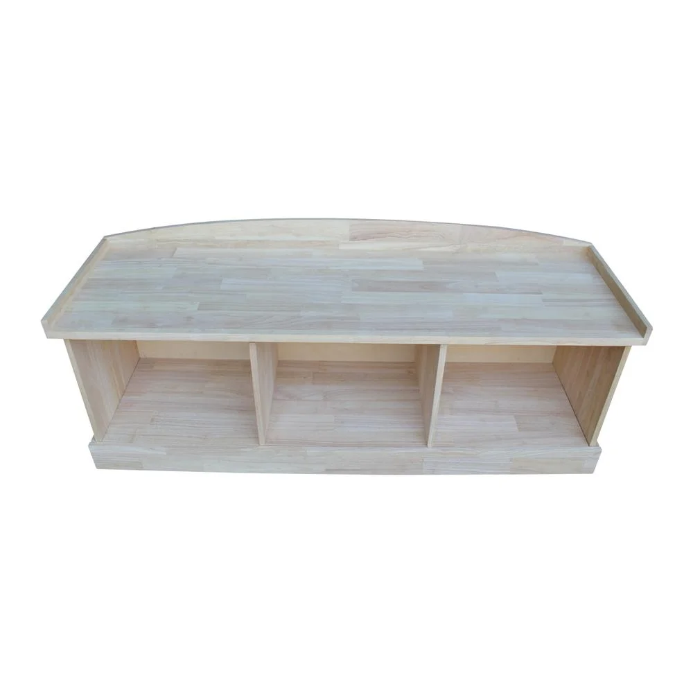 Double X-Back Bench With Arms and Shelf
