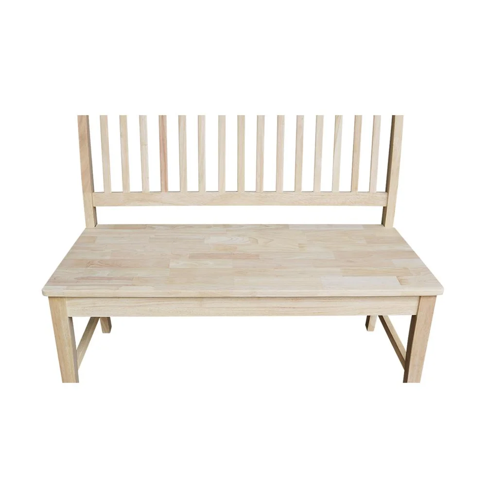 Double X-Back Bench With Arms and Shelf