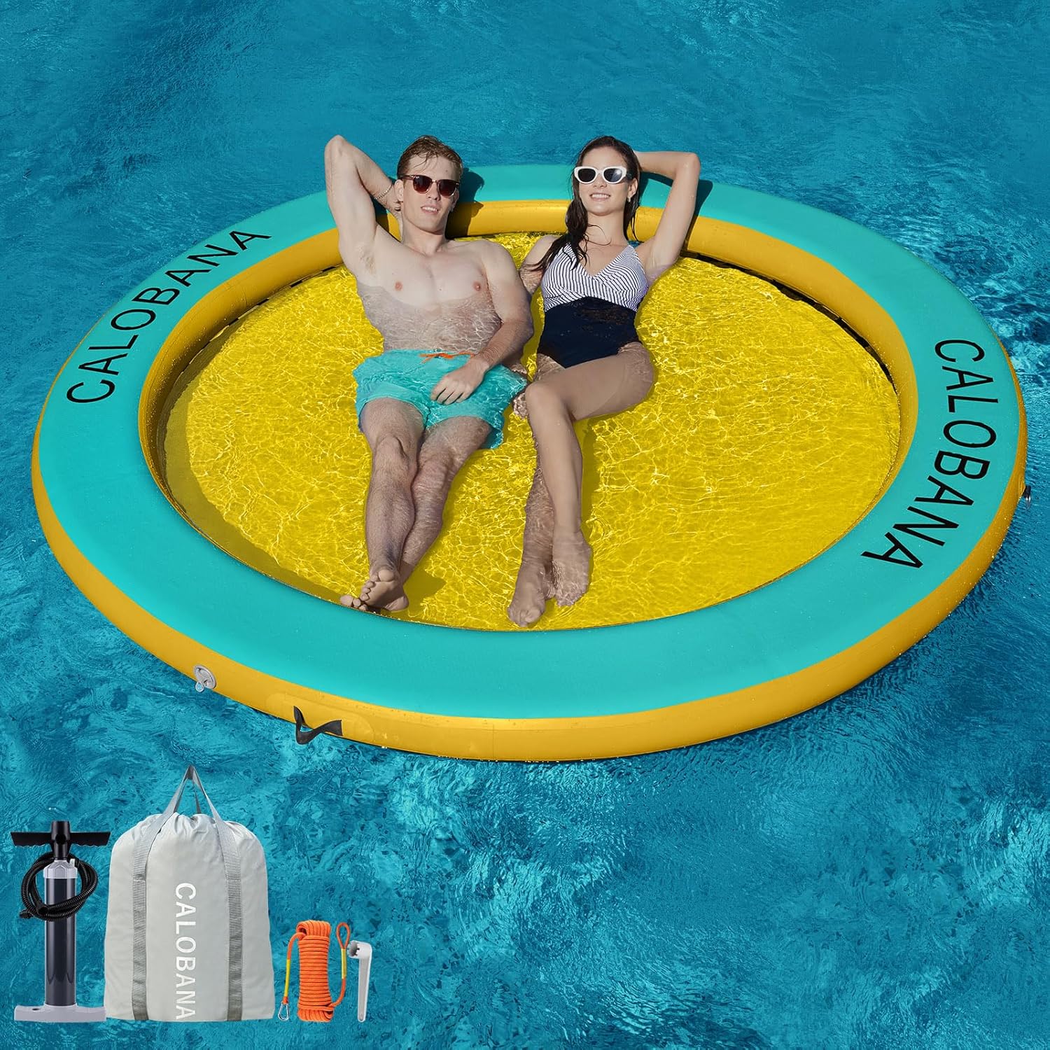 Round Floating Ring Hammock - Heavy Duty Inflatable Raft