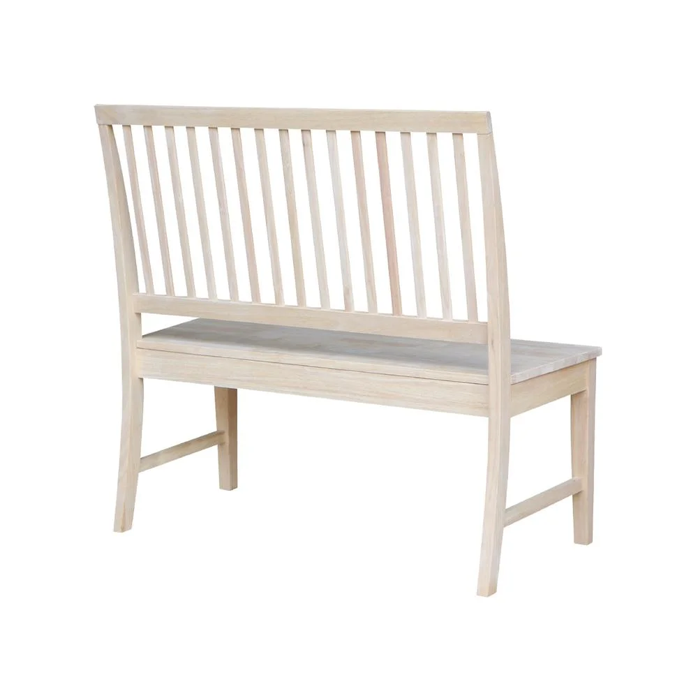 Double X-Back Bench With Arms and Shelf