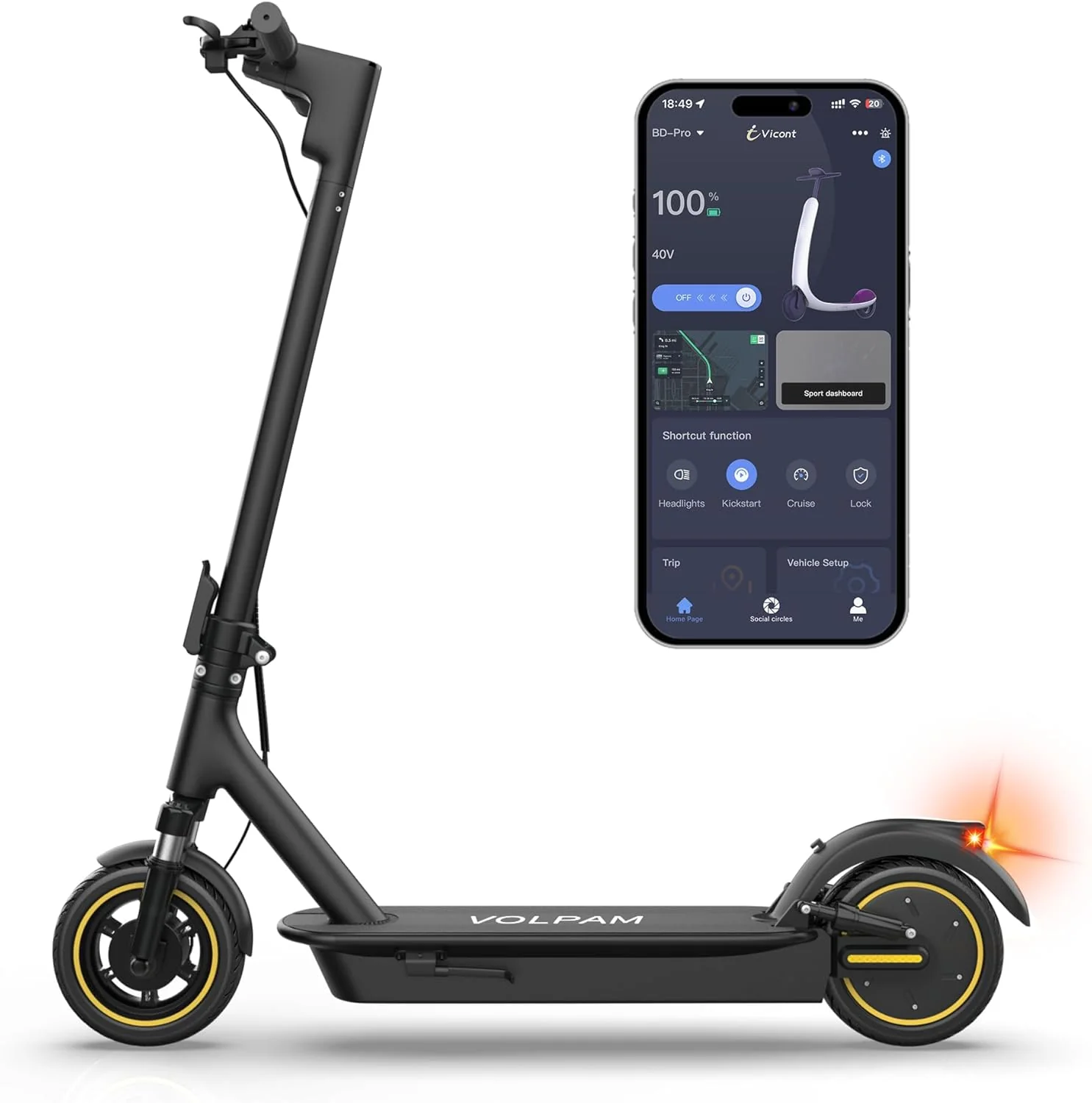Electric Scooter Powerful Motor Dual Braking