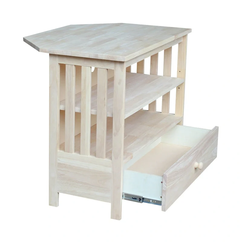 Solid Hardwood Mission Corner TV Stand