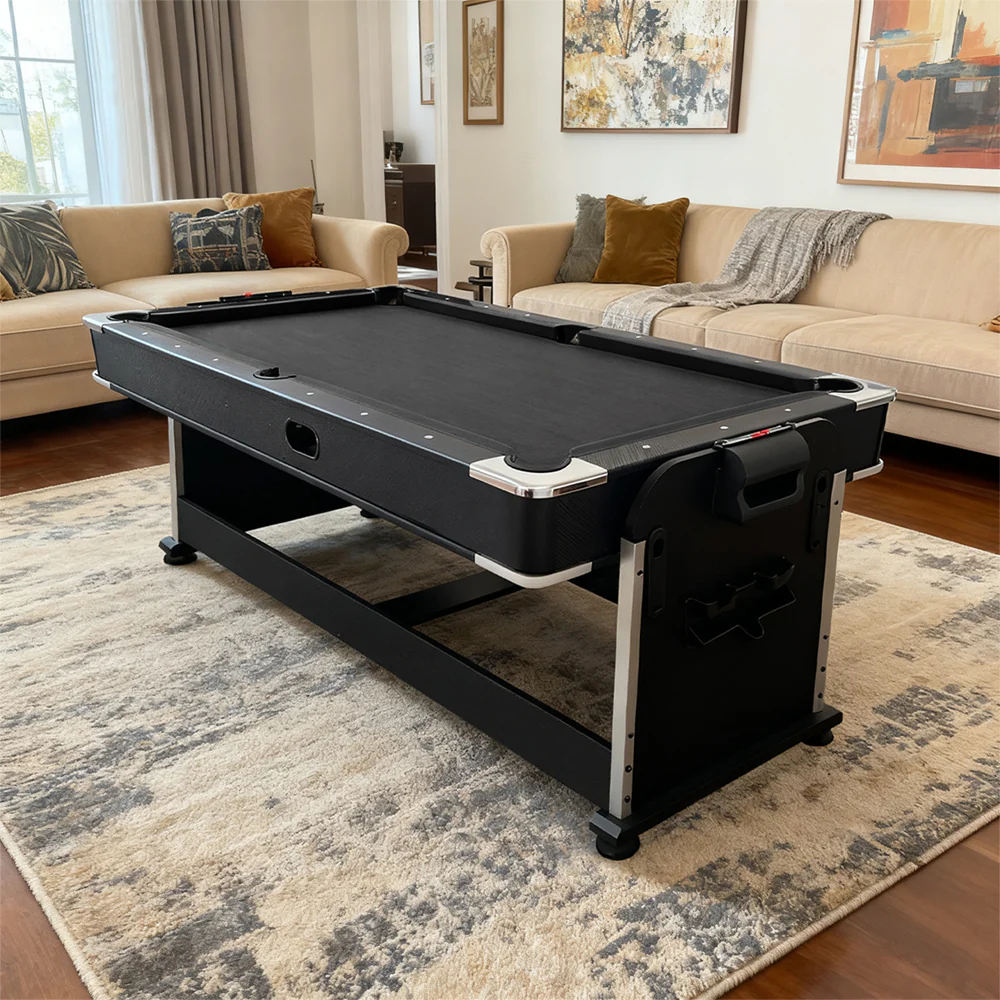 Eeeza 4 In 1 Multi-functional Game Table with Full Accessories for Home, MDF, 7Ft