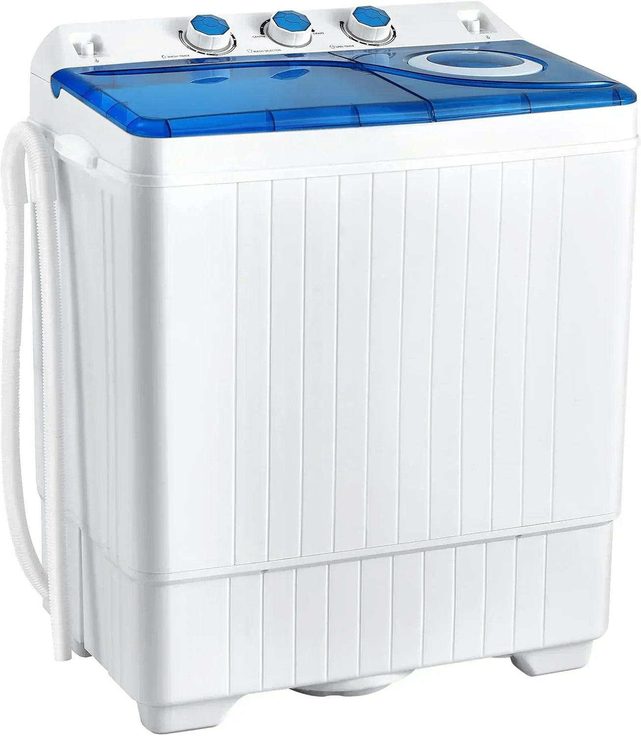 COSTWAY Double Tub 26 lb Capacity Laundry 18 lb 8 lb Spin Combo Drain Pump Washing Machine