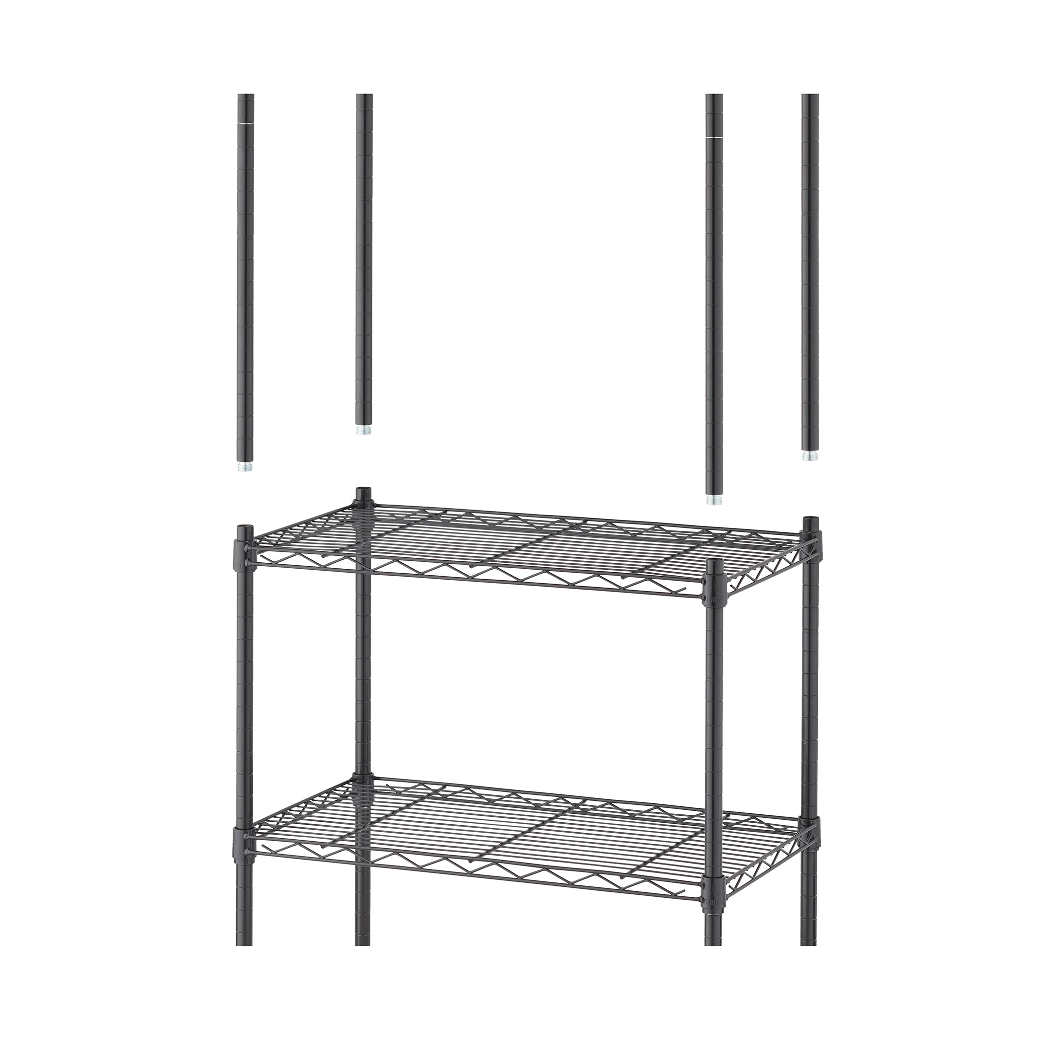 TRINITY 3-tier Modular Wire Shelving Rack 23' x 13' x 30', NSF, 2-pack