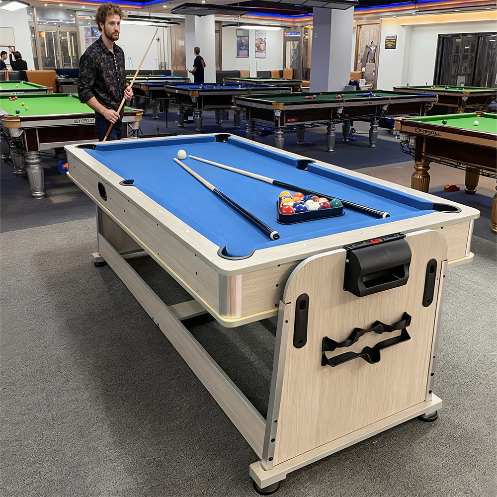 Eeeza 4 In 1 Multi-functional Game Table with Full Accessories for Home, MDF, 7Ft