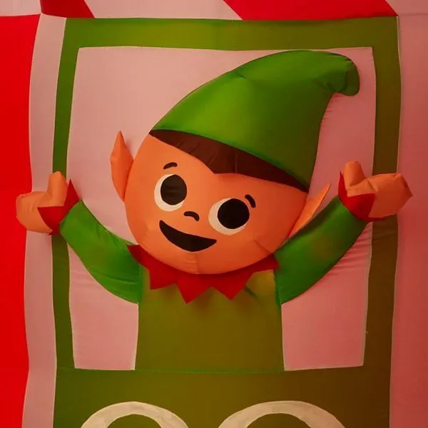 animated inflatable santas workshop scene