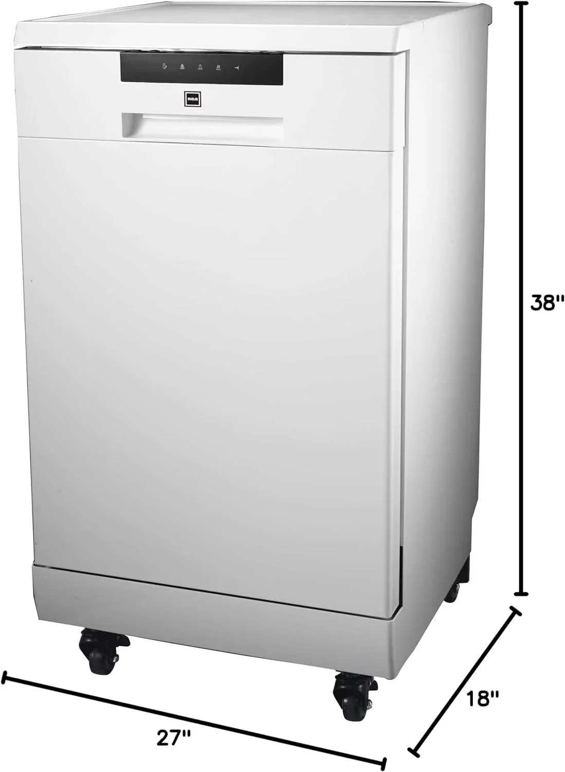Portable Dishwasher, 18in Wide, 8 Place Settings Capacity, White