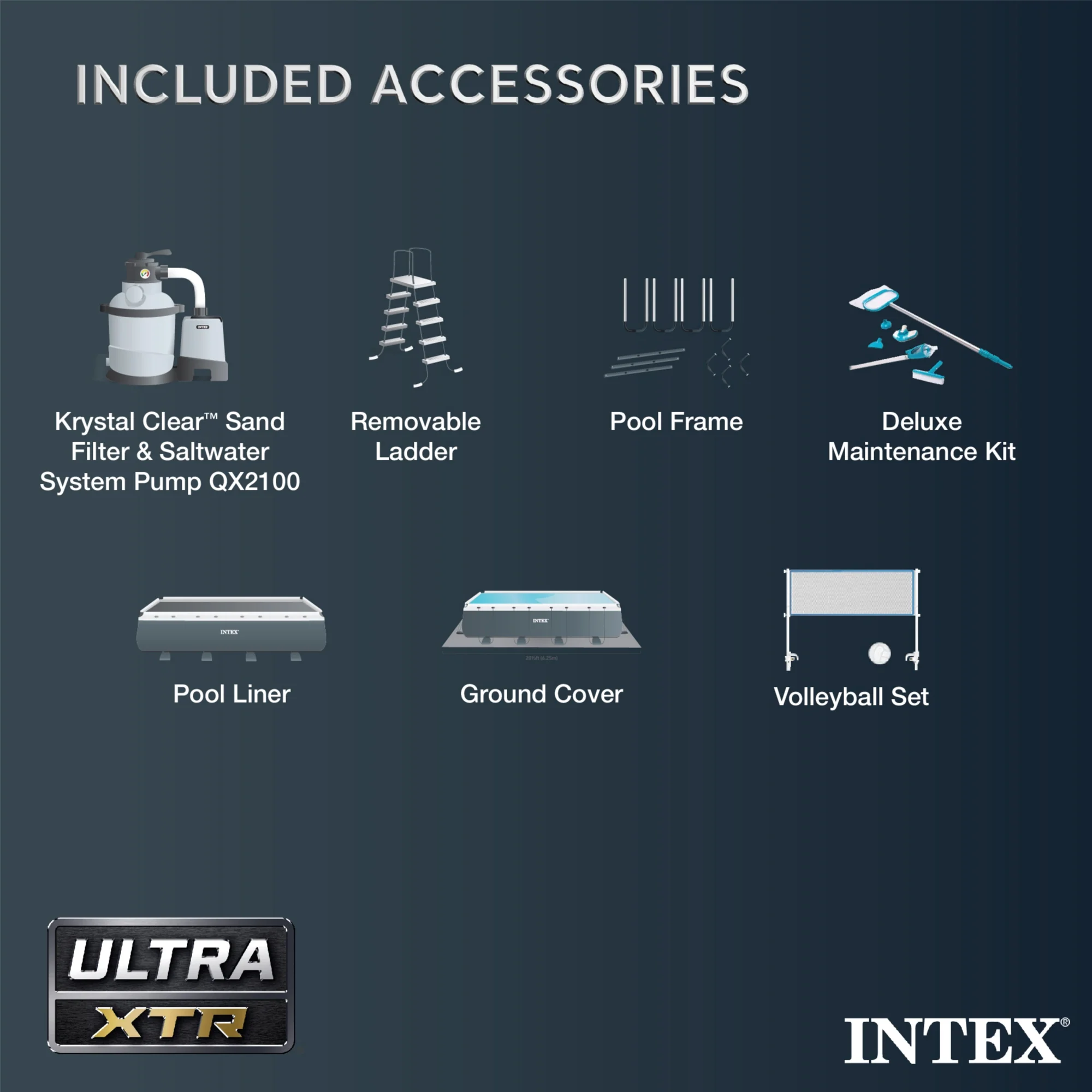 INTEX Ultra XTR 24 x 12 x 52 Rectangular Above Ground Pool Set w/ Filter Pump