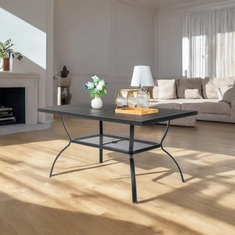 Patio 59 in. Wrought Iron Dining Table