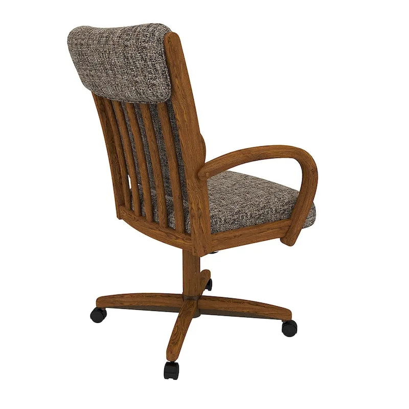 Chromcraft Darell Caster Dining Chair in Chestnut Finish