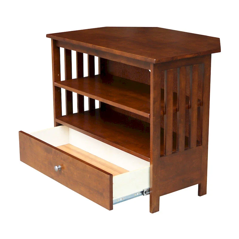Solid Hardwood Mission Corner TV Stand