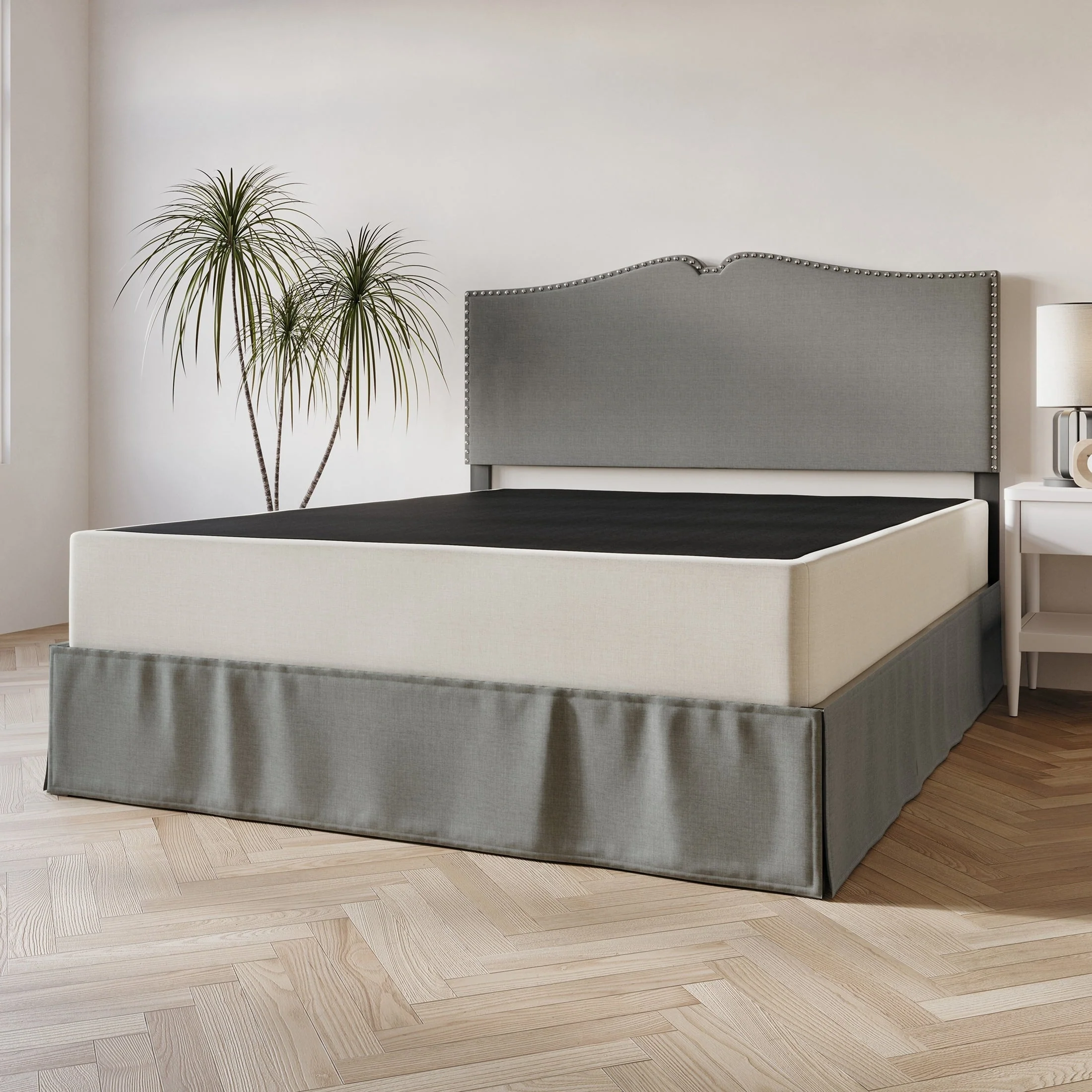 CraftPorch Solid Wood 8-Inch Box Spring Foundation with Wood Slats