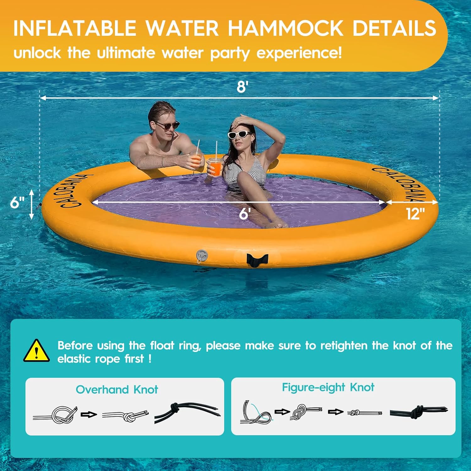 Round Floating Ring Hammock - Heavy Duty Inflatable Raft