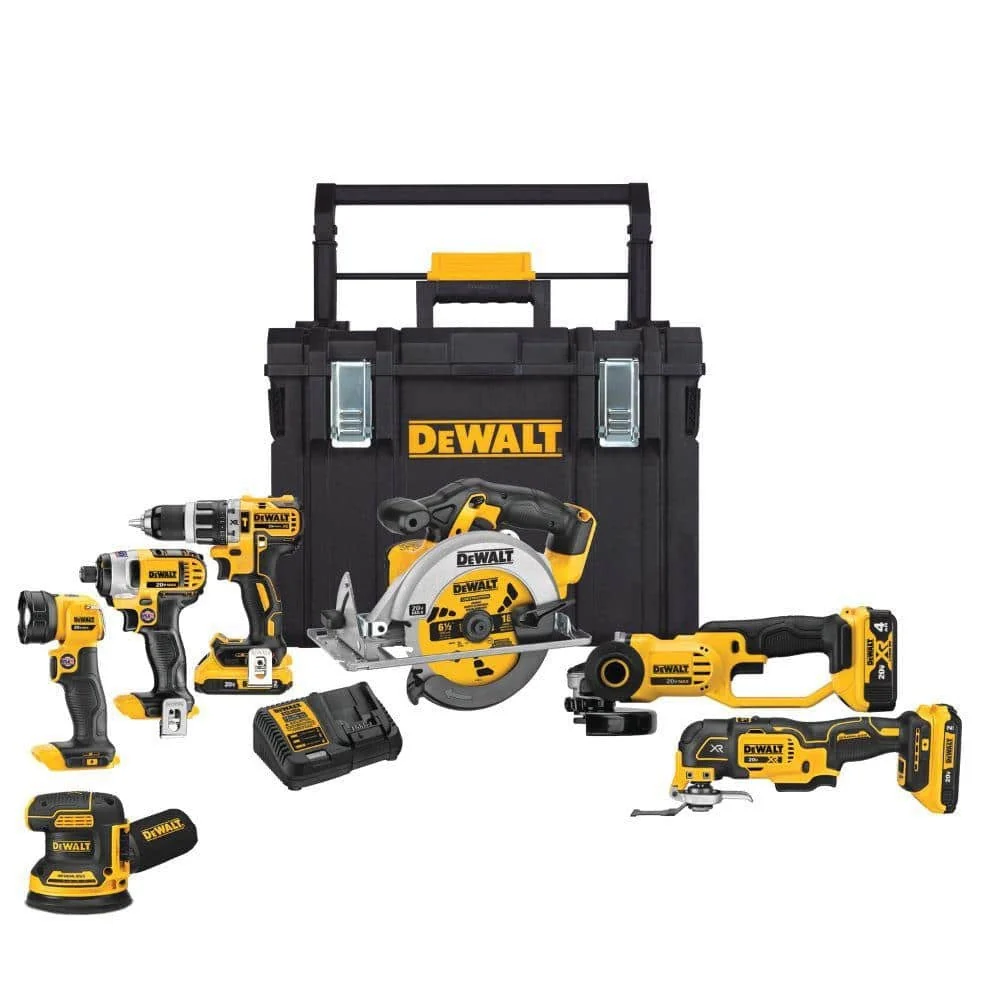 DEWALT 20V MAX Cordless 7 Tool Combo Kit with TOUGHSYSTEM Case, (1) 20V 4.0Ah Battery and (2) 20V 2.0Ah Batteries DCKTS781D2M1 sgtnighsdesigns