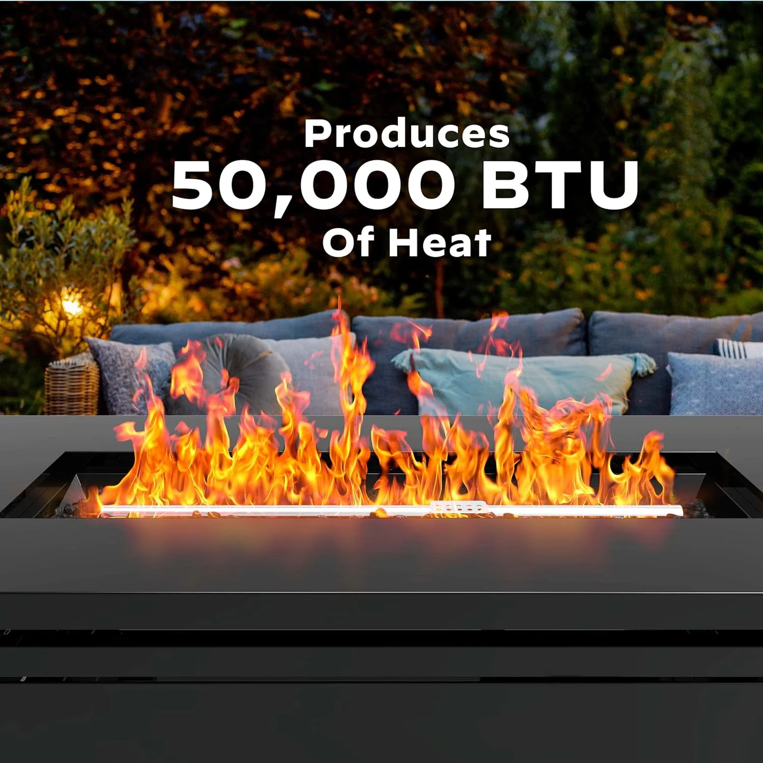 Gas Fire Pit Table, 50,000 BTU Outdoor Propane Fire Pit