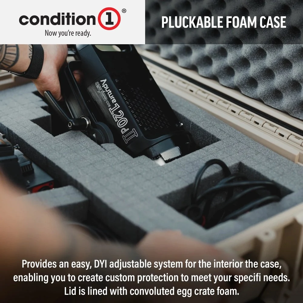 Condition 1 18" Medium Hard Case with Foam,Lockable Waterproof Box
