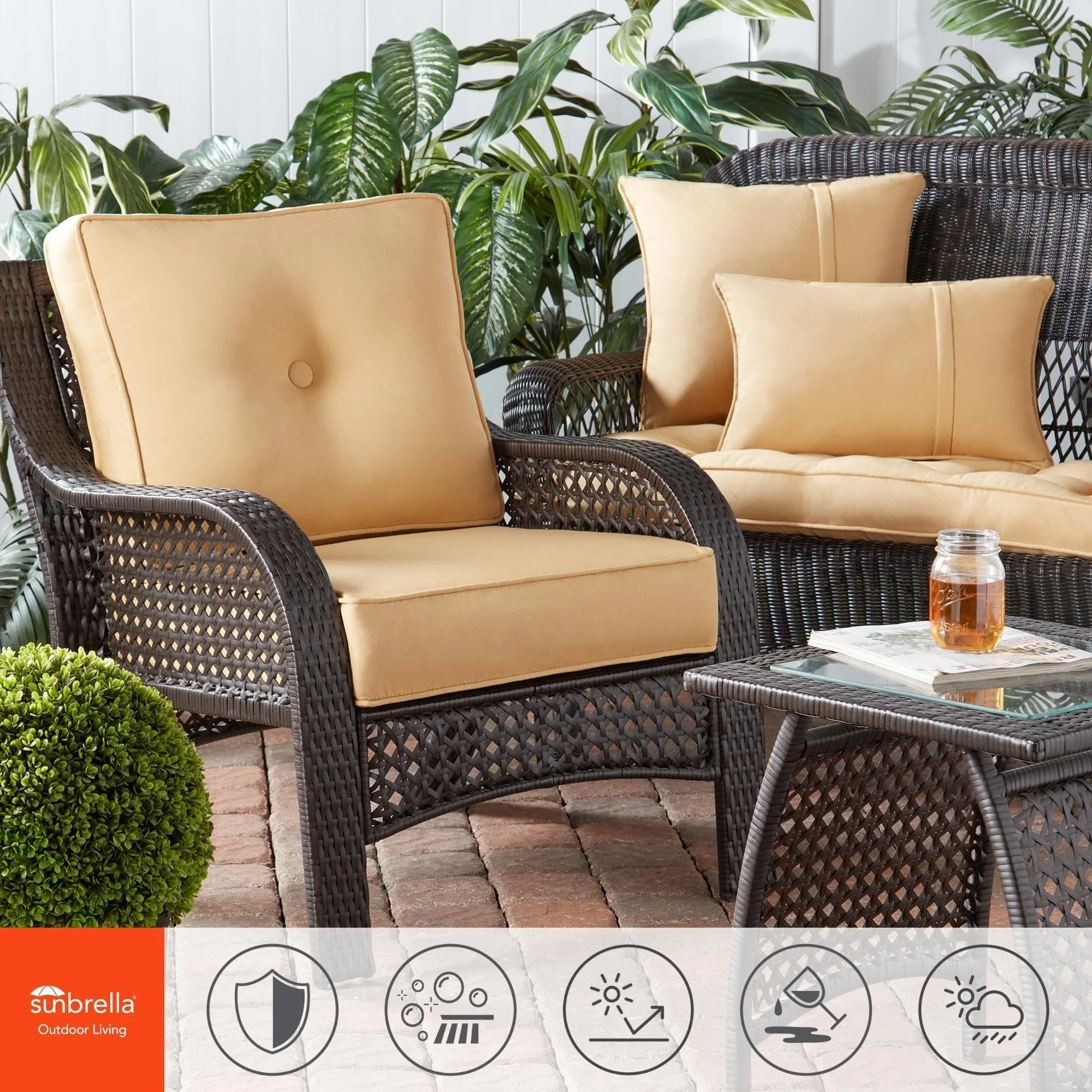 Sunbrella 2-Piece Premium Deep Seat Outdoor Cushion Set