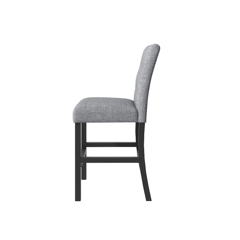 5 Piece Counter Height Dining Set, Wood Dining Table Set with Rectangle Table and 4 Upholstered High Back Chairs
