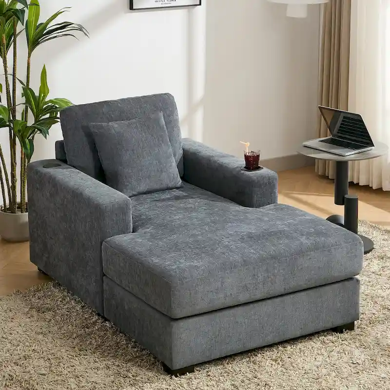 Three sizes Oversized Chaise Lounger with Pillows