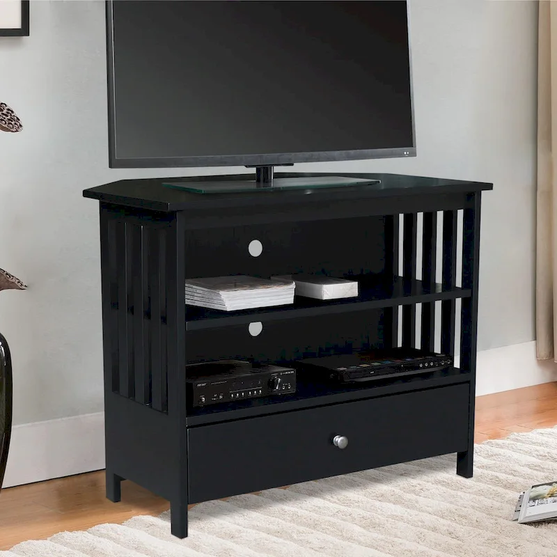 Solid Hardwood Mission Corner TV Stand