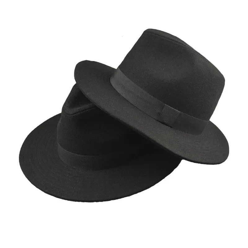 Curtis Retro Black Wool Fedora Hat