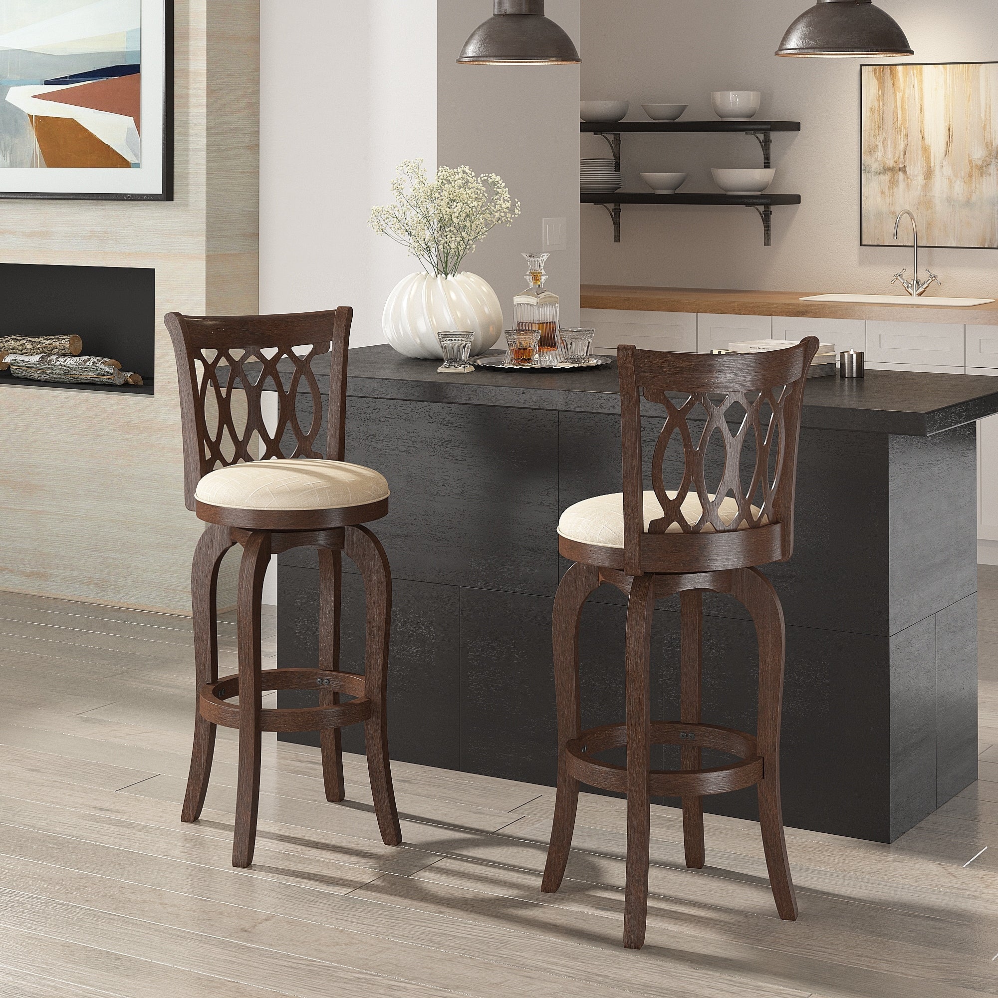 Rovinj Scroll Back Swivel Bar Stool
