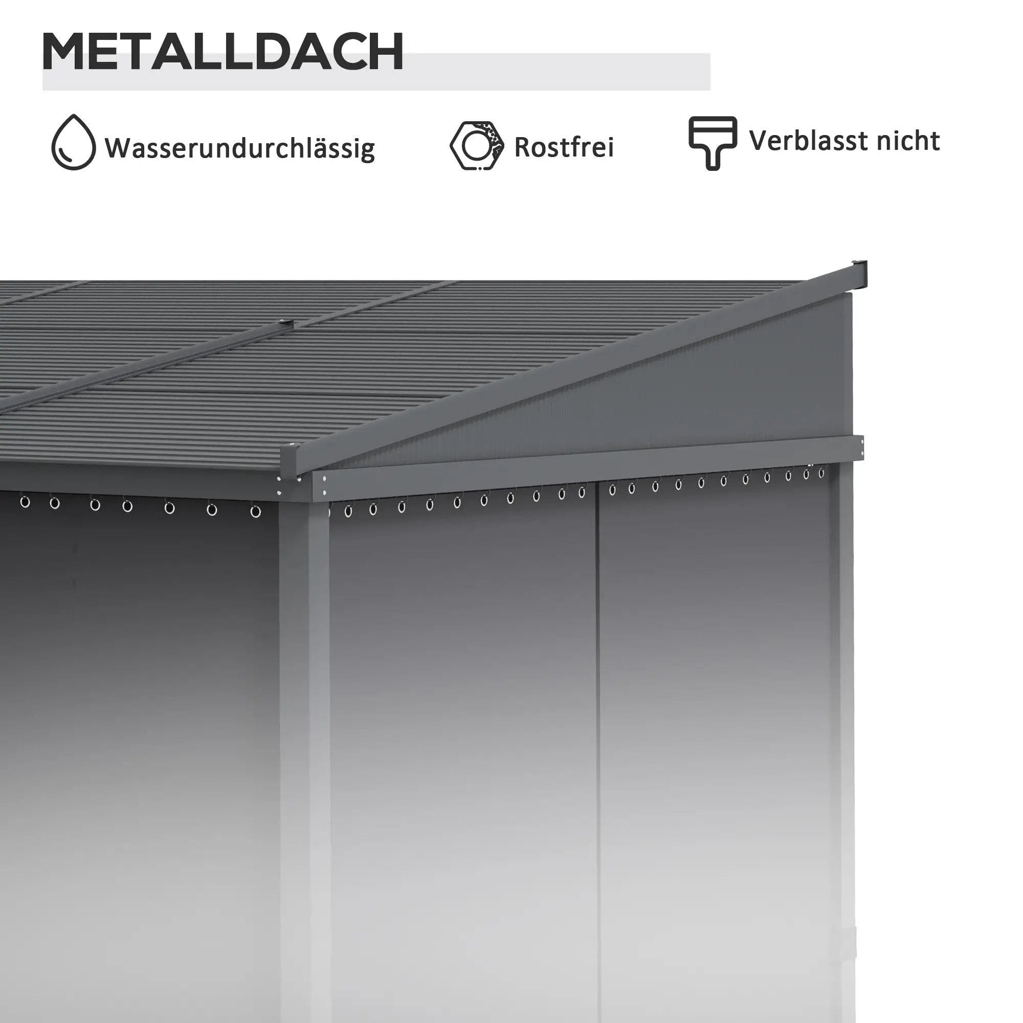Outsunny Pergola Schiebedach Metallüberdachung