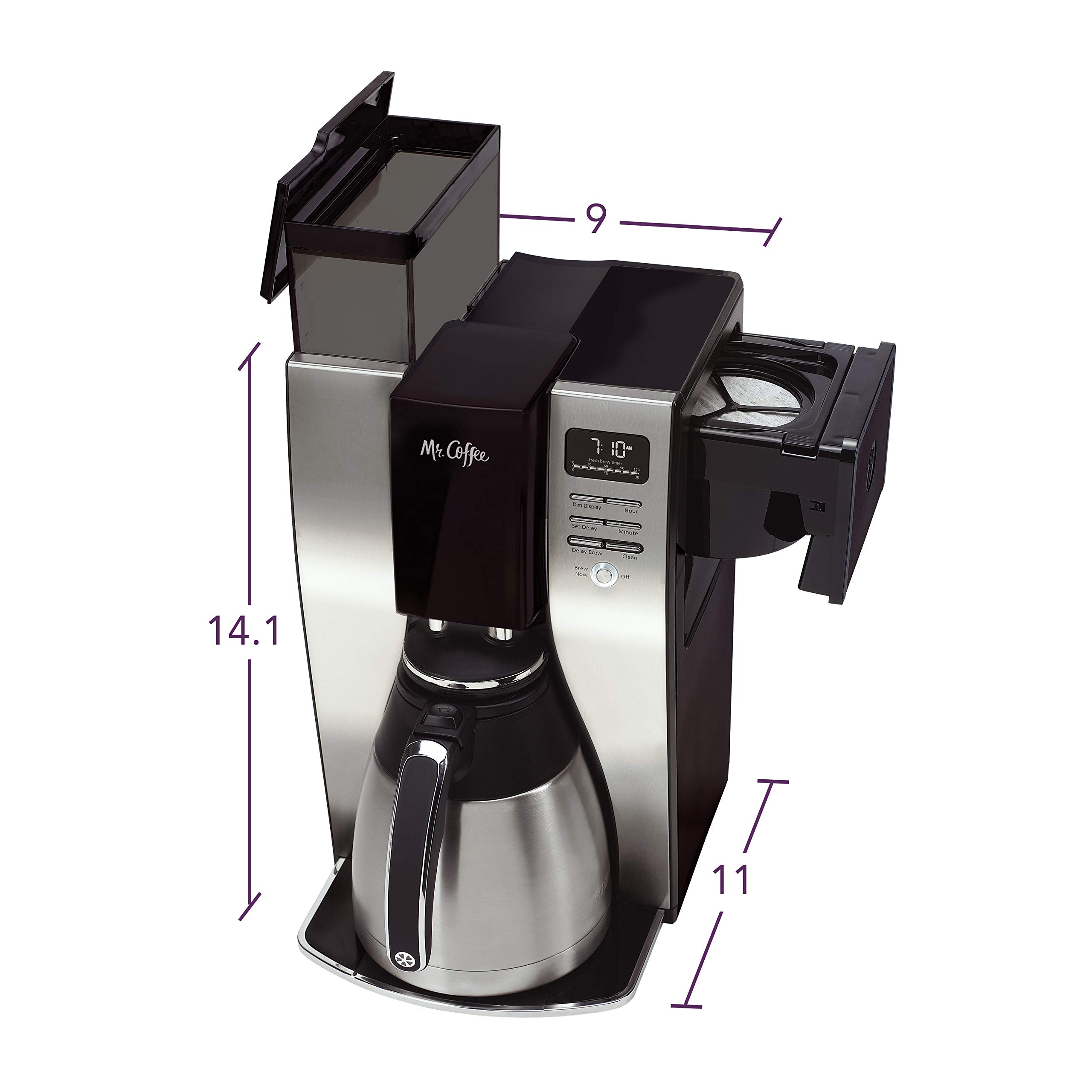 Mr. Coffee 10-Cup Programmable Coffee Maker, Insulated Thermal Carafe