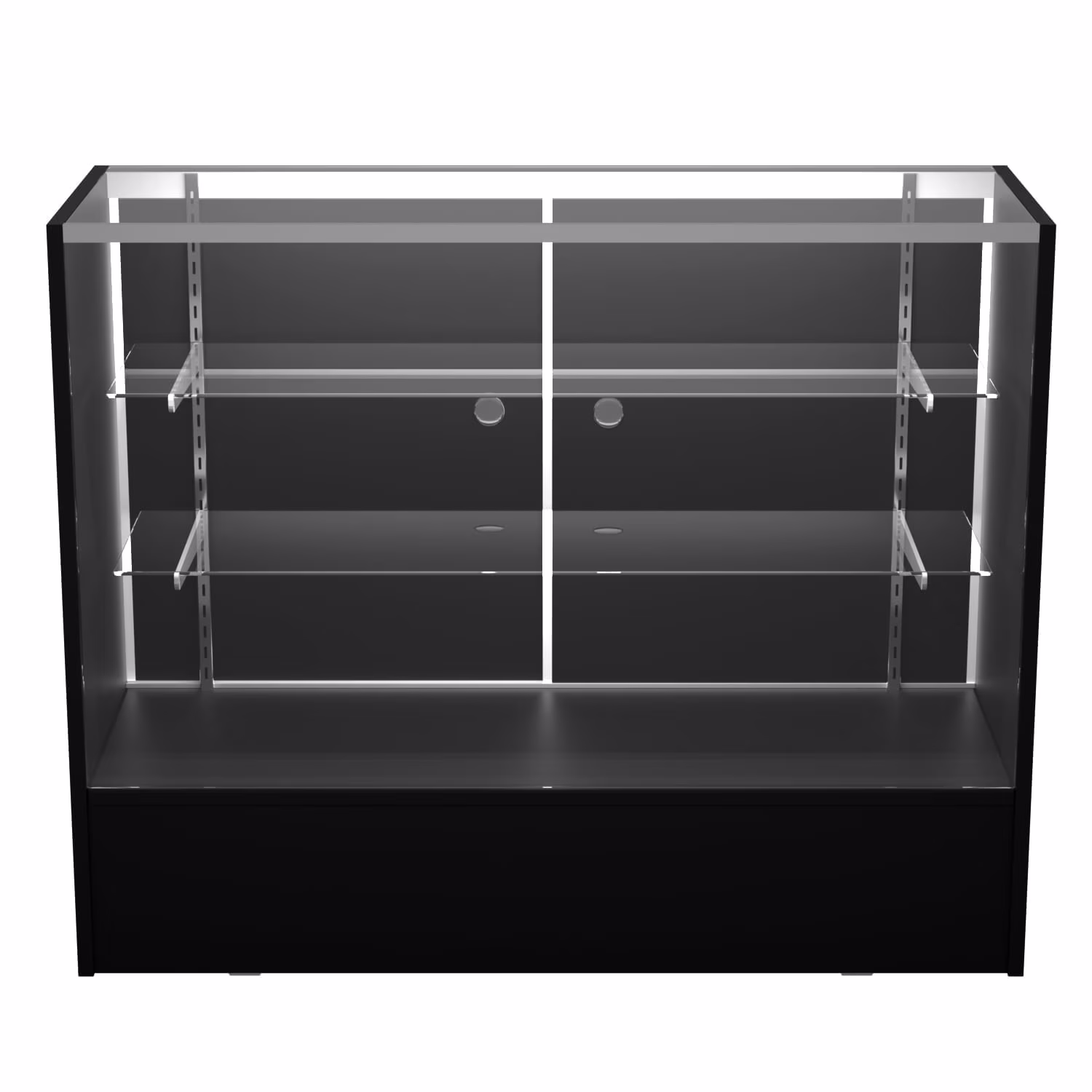 48" W x 38" H x 18" D - full vision display showcase