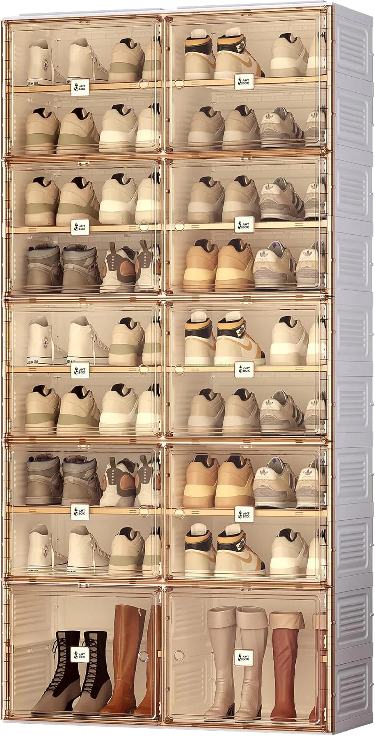 ANTBOX Portable Shoe Rack Organizer for Closet Entryway, Stackable Sneaker Storage