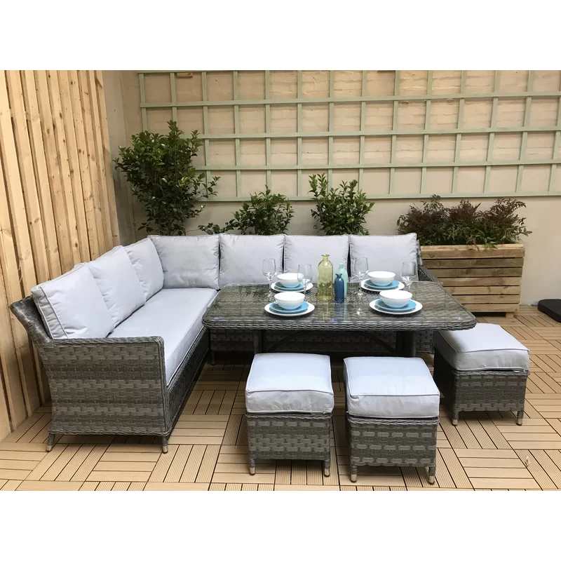 Auberta Wicker 9 - Person Garden Lounge Set