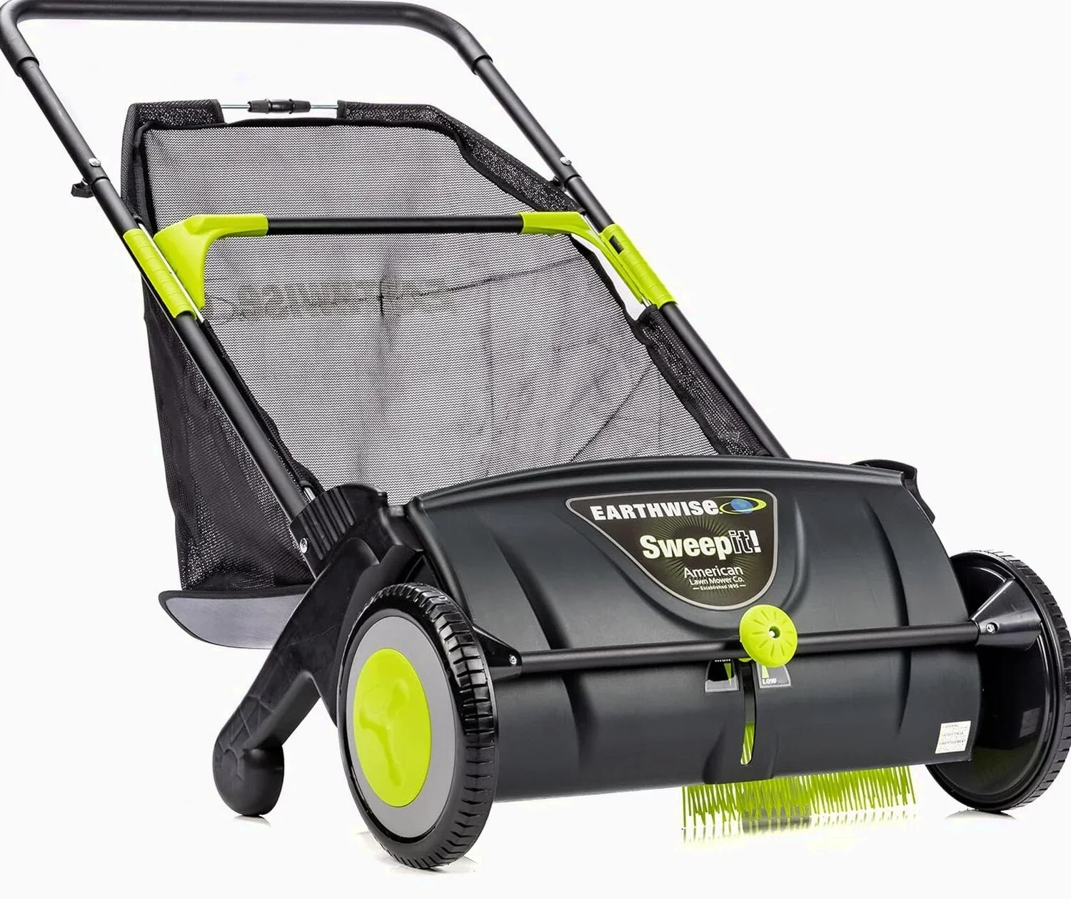 21-Inch Width Leaf & Grass Push Lawn Sweeper, Black