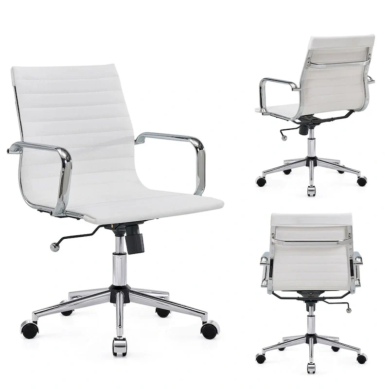 LUXMOD Ribbed Home Office Computer Chair Desk Chair