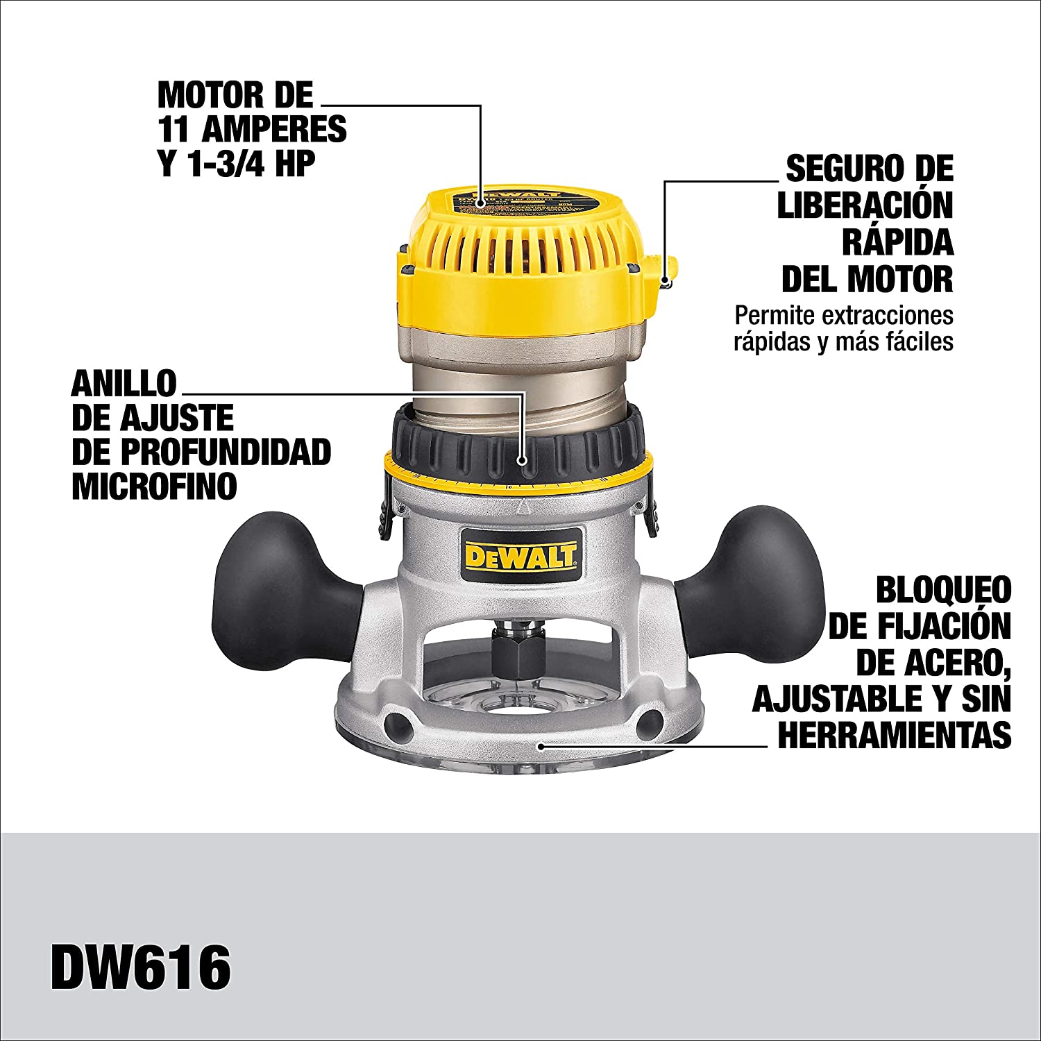 Fixed-Base Router, 1-3/4 HP - Model DW616