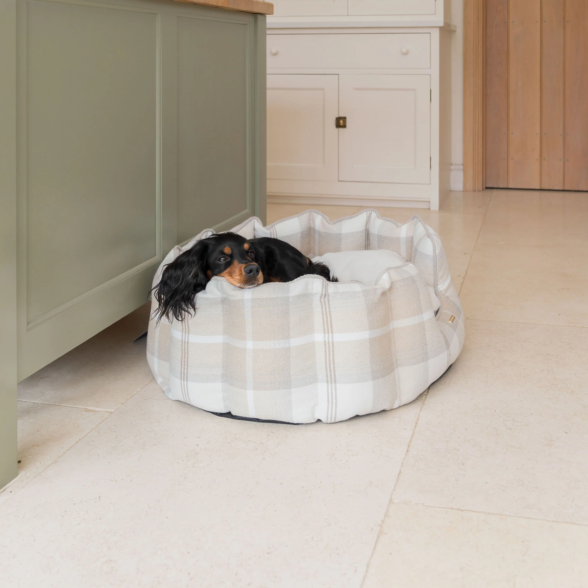 High Wall Bed For Dogs in Balmoral Tweed