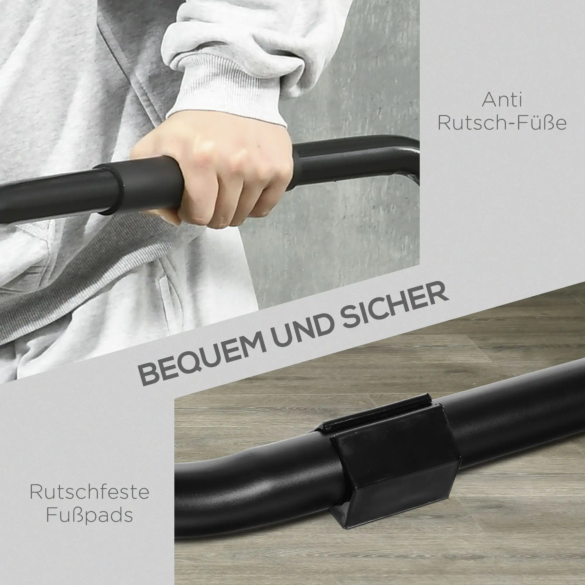 HOMCOM Dipstation Krafttraining mit Schlingentrainer gepolsterte Griffe