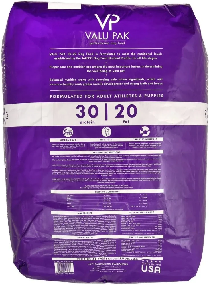 Valu Pak 30- 20 Dog Food 50LB