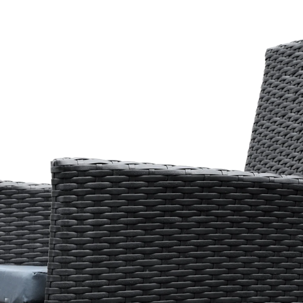 Gardeon 9-Piece Outdoor Dining Set Wicker Lounge Black