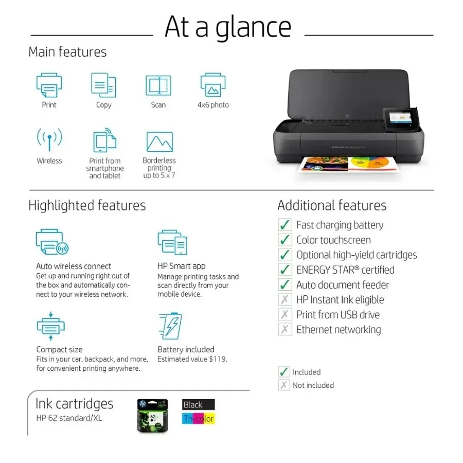 HP OfficeJet 250 Mobile All-in-One Printer