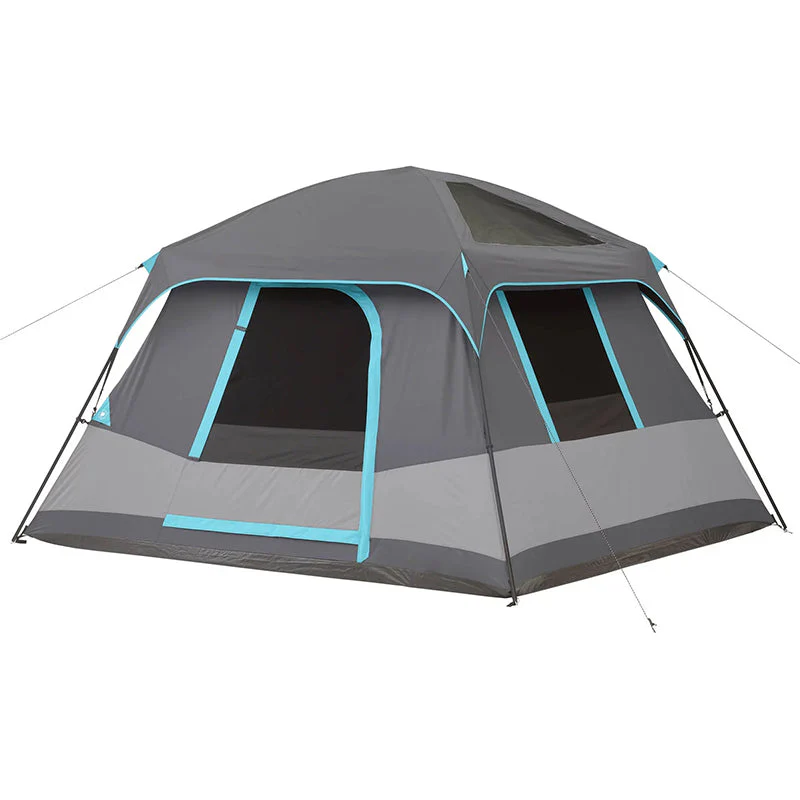 10' x 9' 6-Person Dark Rest Cabin Tent w/Skylight Ceiling Panels, 15.4 lbs