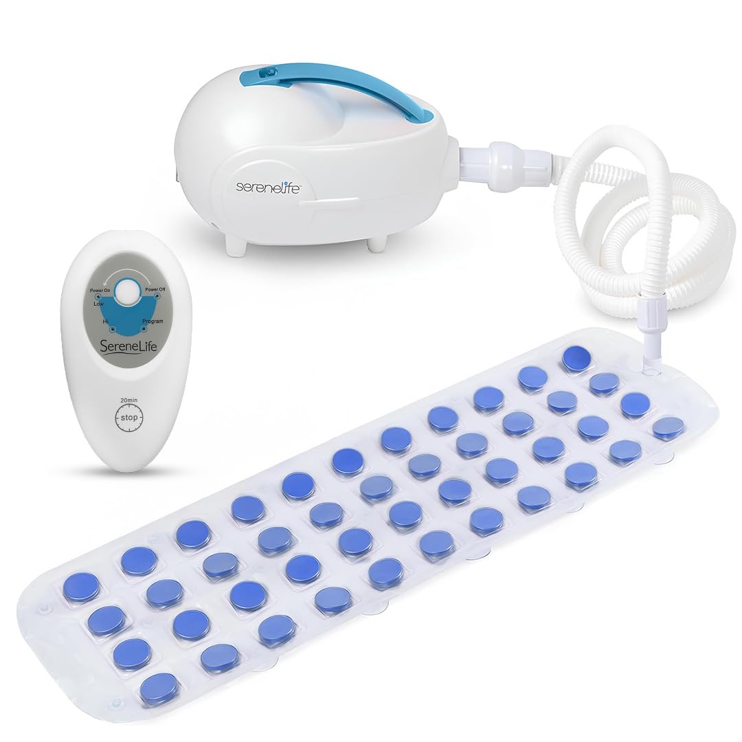 SereneLife Bubble Bath Mat, Non-Slip Bathtub Mat with Remote Control