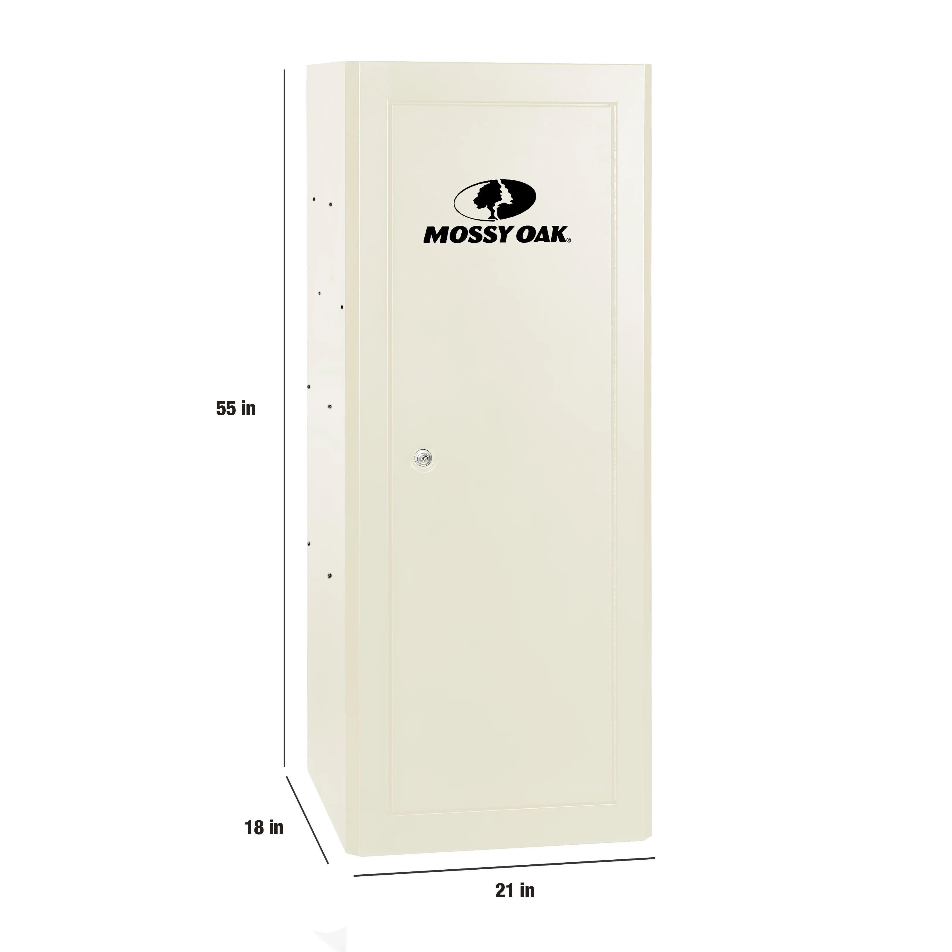 Mossy Oak 18 Gun Security Cabinet, 21 in x 18 in x 55 in, Rifle, Key Lock, White