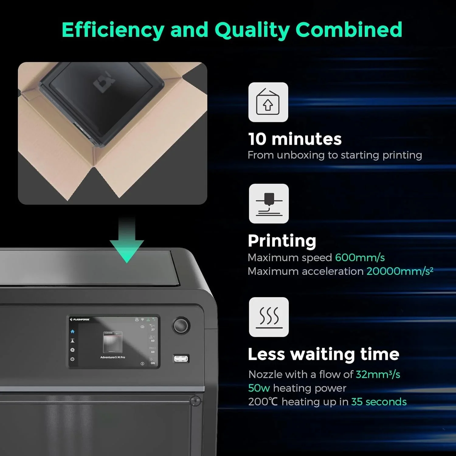 Adventurer 5M 3D printer with fully automatic leveling - moniquejewelry