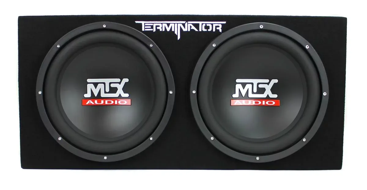 MTX 12" Dual Loaded Car Subwoofer w/Sub Box, Amplifier, & QPower Wiring Kit